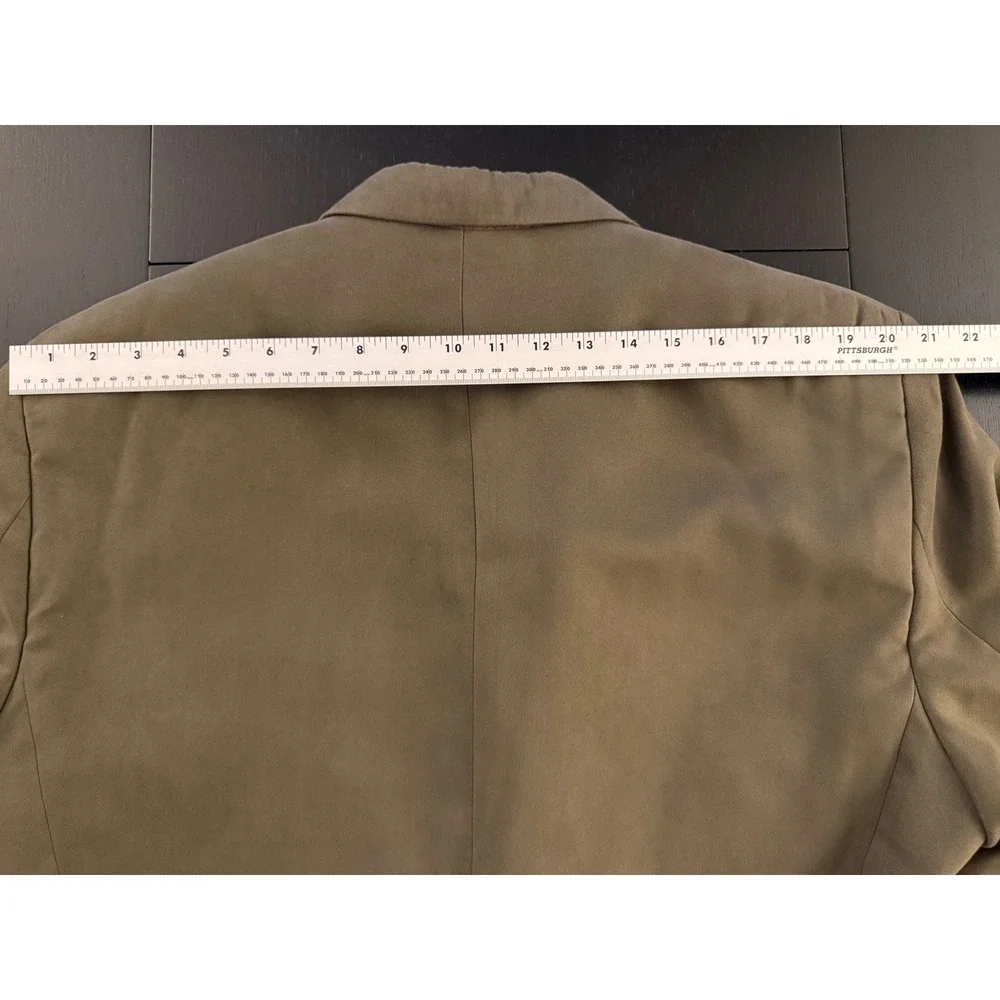 Chaps Ralph Lauren Blazer Mens 46R Green Microsuede Two-Button Sport Coat Jacket